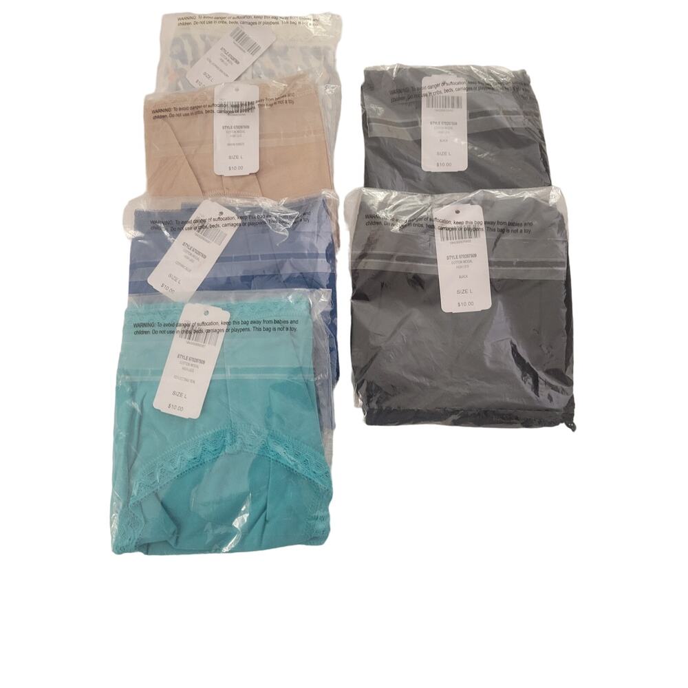 NWT Lot of 6 Soma Cotton Panties High Cut Size L
